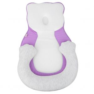 Matelas De Berceau Portable Pour Bebe, Matelas A Memoire De Forme, Anti-Tete Plate, Oreiller Correcteur Pour Nouveau-Ne, Violet - Neuf