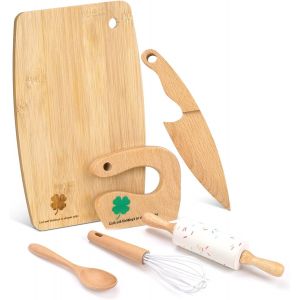 Montessori Wooden Knives Set of 6 for Kids Real Kitchen Montessori Kitchen Tools for Little Chefs - Neuf