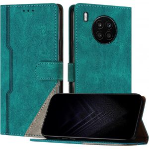 KAL-&Eacute;tui Pour Huawei Honor 50 Lite, Housse En Cuir Pu Avec [Protection Antichoc Tpu] [Fonction Support] [Porte-Cartes ] Antichoc Magn&eacute;tique Coque Pour Honor 50 Lite - Vert - Neuf