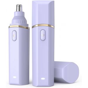 Oayew-Mini Tondeuse Nez,Tondeuse Nez Rechargeable Par Usb Indoloreet Professionnelle, Rasoir Nez Electrique Femme Tondeuse Nez Homme, Portable Et Facile &Agrave; Nettoyer (Violet,1pc) - Neuf