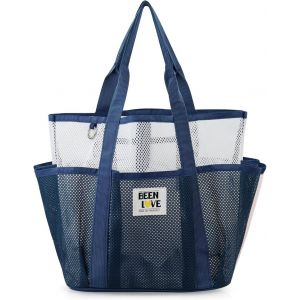 SJZG-Sac De Plage En Maille Avec 8 Compartiments, 14 L, Poign&eacute;e Courte, Sac De Douche, Sac De Toilette, L&eacute;ger, Portable, Pour La Plage, Le Camping, L'Utilisation Domestique - Neuf