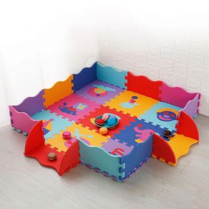 1 Ensemble De 30 Cm X 30 Cm Tapis De Jeu Pour B&eacute;b&eacute; Avec Cl&ocirc;tures Environnantes Jouet &Eacute;ducatif Eva Tapis De Puzzle Pour B&eacute;b&eacute; Tapis D'toddler_16 - Neuf