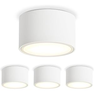 4X Led Spot De Surface, 4000K Spot De Plafond Blanc Mat 6W 550Lm Gx53 Spot De Surface - &Oslash;95X55Mm 230V Spot De Plafond Pour Chambre &Agrave; Coucher Salon - Neuf