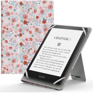 &Eacute;tui Universel pour 6"" 6.8"" 7"" Kindle eReaders Fire Tablette - Kindle/Kobo/Voyaga/Lenovo/Sony Kindle E-Book E-Reader Tablette, Coque en PU avec Support R&eacute;glable et Dragonne, Rose de Printemps - Neuf
