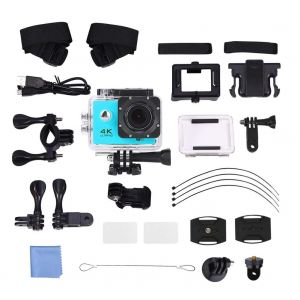 Kit d'accessoires pour camera d'action sportive etanche 4K grand angle 170¡ã HD Wi-Fi (bleu) - Neuf