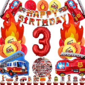 Ayuhr-Decoration Anniversaire Chantier, Kit Deco Fete Garcon, Xxl Excavatrice Ballon Aluminium, Déco Excavatrice Fete Ballon Bannière Decoration Gateau Autocollant (Anniversaire Chantier Enfant) - Neuf