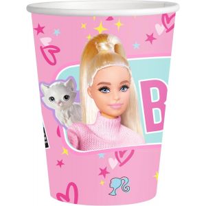 Kal- Gobelets Barbie Pour Enfants - Décoration D'anniversaire Pour Enfants - Articles Pour Fêtes Et Célébrations - 8 Unités - 250 Ml - Neuf