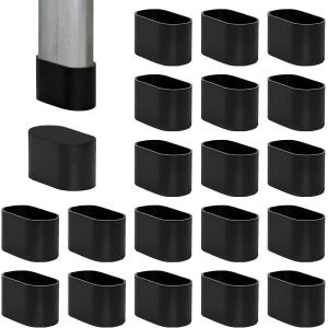 Patins Ovale De Pieds De Chaise,Protection Pour Pieds De Chaise Couvre Pieds De Chaise Meubles En Caoutchouc Protege Pied De Chaise Embout Pied De Chaise,Noir (Noir,30x15mm) - Neuf