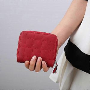 Portefeuille femme tendance en cuir PU avec fermeture &eacute;clair, format mini, porte-cartes et pi&egrave;ces. - Neuf