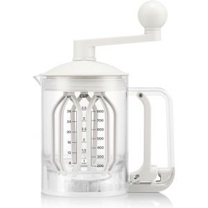 Pancake M&eacute;langeur Et Distributeur De P&acirc;te &Agrave; Cr&ecirc;pes Bistro Blanc U2013 Mesure Int&eacute;gr&eacute;e U2013 Versement Facile, Durable U2013 Plastique Sans Bpa U2013 Compatible Lave-Vaisselle - Neuf
