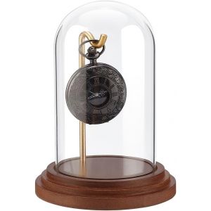 D&ocirc;me De Pr&eacute;sentation En Verre Pour Montre Cloche Avec Crochet Vitrine D&eacute;corative Pour Montre Avec Base Pour Montres M&eacute;dailles Ornements Plantes D&eacute;coration 14.5x10.5cm - Neuf