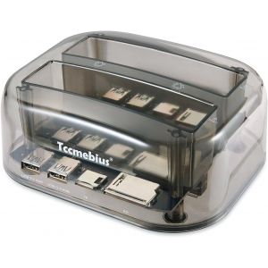 Station d'accueil pour Disque Dur, TCC-S865-DE USB 3.0 Dual Slots Bo&icirc;tier de Disque Dur Externe avec Lecteur de Cartes et 2 Ports Hub USB 3.0 pour 2.5 3.5 Pouces IDE SATA I/II/III HDD SSD - Neuf