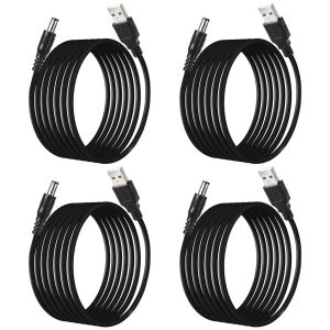 JGD-4 PCS C&acirc;ble d'alimentation USB 2.0 A M&acirc;le vers DC 5,5 x 2,1 mm DC 5 V, C&acirc;ble de Connecteur d'alimentation USB vers 5 V de 2 m, Cordon de Chargeur d'alimentation USB vers DC - Neuf