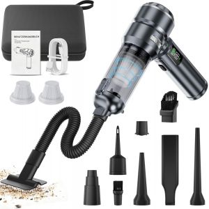 MEVRONISSHOP-Aspirateur &agrave; main sans fil - 24000 pa - Mini aspirateur de voiture - Puissant - Pour PC, maison, cuisine, fissures, coins, aspirateur &agrave; main - Puissant - Peut servir de pompe &agrave; air et de - Neuf