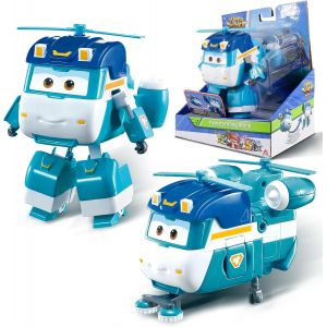 ERYI-Shine Avion Jouet Transformable Et Figurine Robot, Robot Transformable Du Dessin Animé, Jouet Enfant 3 4 5 6 7 8 Ans Garcon Fille - 12 Cm, Bleu - Neuf
