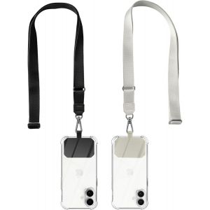 MAA-Cordon Telephone Portable, Tour de Cou Téléphone Universelle avec Patch Réglable Amovible Collier Lanière Corde en Bandoulière Compatibles avec Plupart des Smartphones Case - Neuf