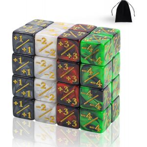 Chenquansarl-32 Pièces Mtg Compteur De Jetons, Compteur De Dés Magiques, Dés De Jeton Dés D6 Dés De Fidélité De Cube,Dés Compatible Avec Mtg, Ccg, Accessoire De Jeu De Carte - Neuf