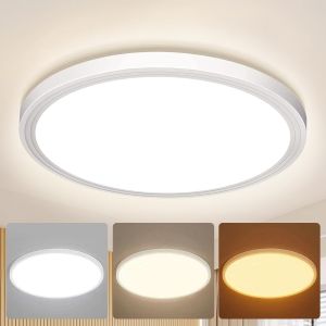 Plafonnier Led Dimmable,Ip44 Étanche Lampe De Salle De Bain Ronde Plate 24w 6000k 2000lm Lampe Simple Moderne Mince Pour Salon Chambre Cuisine Balcon Couloir Sous-Sol Bureau - Neuf