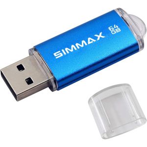 MAX Clé USB 64 Go Mémoire Stick USB 2.0 Flash Drive Stockage Disque Pendrive (64Go Bleu) - Neuf