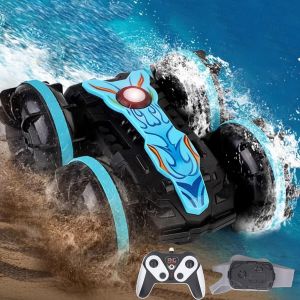 Voiture Télécommandée Amphibie,Voiture Stunt Rc 2,4 Ghz Double Face Rotation À 360 Degrés Véhicule Rc Tout Terrain Quatre Roues Motrices Avec Contrôle De Gestes,Pour Enfants-Cloudds_Store - Neuf