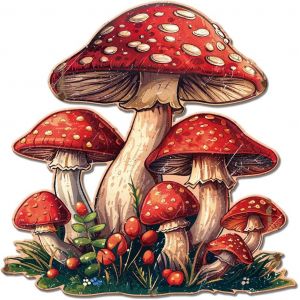 Plaque En M&eacute;tal Vintage En Forme De Champignon Plaque R&eacute;tro Rouge En Forme De Champignon Et De Plantes D&eacute;coration Murale En M&eacute;tal Pour La Maisonle Bureau Le Jardin - Neuf