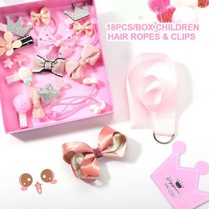 Lot De 18 Elastiques A Cheveux Pour Enfants Et Filles (Rose) - Neuf