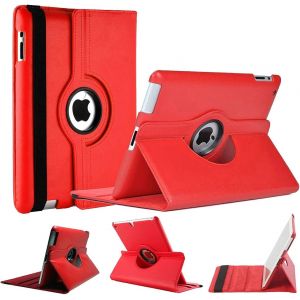 Kal-Étui Rotatif Pour Ipad 2/3/4 (Ancien Modèle) 9,7'' U2013 Rotation À 360 ° En Cuir Pu Résistant Aux Chocs Avec Fonction Veille/Réveil Automatique (Rouge) - Neuf