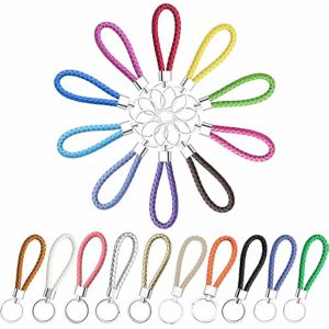 Cauc-Porte-Cl&eacute;s Tress&eacute;, 20 Pi&egrave;ces Bracelet En Similicuir Cordon De Corde Portable &Agrave; La Main En M&eacute;tal Tissage Porte-Cl&eacute;s Pour Femmes Et Hommes Diy Sac Pendentif Accrocher Les Cl&eacute;s De Voiture 20 Couleu - Neuf