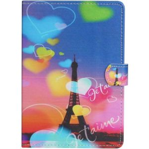 Portable Etui PU Cuir pour Universel Tablette Tactile 10.1 Pouces avec Paris Tour Eiffel Motif Coque &iquest;&iquest; Clapet Portefeuille Antichoc 360 Integrale Protection Housse avec Support Fonction - Neuf