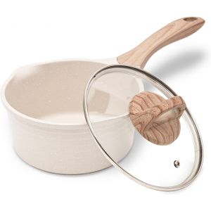 Subzonal-Casserole 16 Cm,1.5l Avec Couvercle En Verre,Poign&eacute;e R&eacute;sistante &Agrave; La Chaleur,Convient Pour Toutes Les Cuisini&egrave;res,Sans Pfoa,Beige - Neuf
