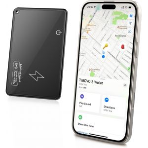 VornixorSarlshop-Carte Traqueur Portefeuille pour Apple Find My (iOS Uniquement) Rechargeable sans Fil Localisateur Portefeuille pour Sacs/Passeports Traqueur Localisateur Objets Bluetooth &eacute;tanche IP - Neuf