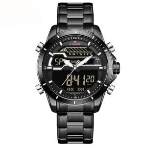 Montre-Bracelet A Quartz Etanche Pour Homme Naviforce (Boitier Noir Et Blanc) - Neuf