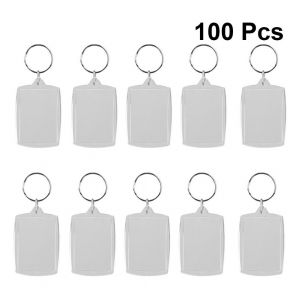 100 cadres photo en acrylique transparent, porte-clés à faire soi-même - Neuf