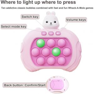 (Lapin) Pop Jeu De La Lumière Jusqu'à La Fidget Jouet, Rapide Push Sur Une Console De Jeu Whack A Mole Jeu, La Décompression De La Percée De Puzzle Pop Machine De Jeu, De Multiples Modes - Neuf