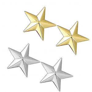 4pcs Alliage 3d 5 Point Argent Étoile Dorée Broche Revers Chemise Col Pin - Neuf