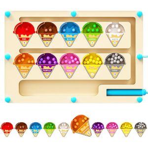 Jeu Magnétique,Montessori À Partir De 2,3,4,5,6 Ans,Jeu Magnétique,Labyrinthe À Partir De 2 À 6 Ans,Apprendre Les Chiffres Et Les Couleurs,Jouet De Motricité,De Tri,Cadeau Pour - Neuf