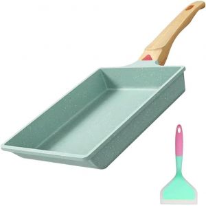 Subzonal-Po&ecirc;le Omelette Japonaise, Tamagoyaki Po&ecirc;le Rectangulaire, Rev&ecirc;tement C&eacute;ramique Antiadh&eacute;sif Poele &Agrave; Tamagoyaki Avec Poign&eacute;e Amovible, En Silicone, Pour Tous Types De Cuisini&egrave;res,Verte - Neuf
