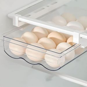 Ulteronixshop-Bo&icirc;te de Rangement D'?ufs &agrave; Tiroir Transparence Tiroir Boite Oeufs Egg Storage Box avec Glissi&egrave;res et Poign&eacute;es R&eacute;frig&eacute;rateur Bo&icirc;te &agrave; Tiroirs Plastique pour Restaurant Cuisine Oeufs L&eacute;gu - Neuf
