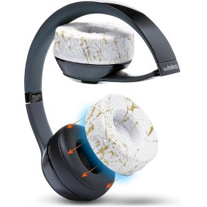 Coussinets Anti-Transpiration brevetés pour Beats Solo 4, Solo 3 et Solo 2, fabriqués par Wicked Cushions | Résistants à la Transpiration et lavables en Machine | Gold Marble - Neuf