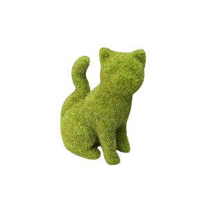 Ornement De Jardin En Forme De Chiot Assis - Statue En R&eacute;sine Floqu&eacute;e Pour Une Utilisation Int&eacute;rieure Et Ext&eacute;rieure - Neuf