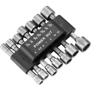 Coffret de 14 tournevis à douille, embouts hexagonaux, adaptateur de douille métrique pour perceuse à main, tournevis électrique et clé à molette. - Neuf