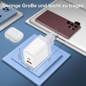 Chargeur Usb C Rapide,20w 2 Port Adaptateur Usb A Type C Secteur Prise Pour Samsung Galaxy S24 Ultra S23 Fe S22 S21 S20 A55 5g A54 A53 A35 A34 A25 A15 A14 A05s,Iphone 16 Plus Pro Max 15 14 13 12 - Neuf