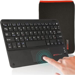 Pro Clavier AZERTY Bluetooth Sans Fil avec Pav&eacute; Tactile Multifonctionnel Int&eacute;gr&eacute; pour Tablette et T&eacute;l&eacute;phone, LG, Lenovo M10, Samsung, Huawei, OnePlus, YESTEL, YOTOPT, SANNUO (avec Housse) - Neuf