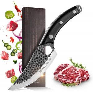 Kalanka-Couteau Japonais, Couteau Cuisine Professionnel,Couteaux De Cuisine En Acier Inoxydable,Utilis&eacute; Pour Couper,Sans Os Et Couper,Avec Poign&eacute;e Full Tang,Noire Couteau Chef - Neuf