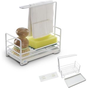 Chenquansarl-Porte-Éponges De Cuisine - Organ Ur D'évier Pour Éponges Et Chiffons De Cuisine - En Acier Inoxydable - Avec Bac D'égouttoir Amovible - Neuf