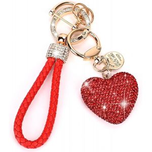 Kal-Porte Clé Coeur, Paillettes Strass Porte-Clés, Porte-Clés Pendentif, Porte Clef Voiture Femme, Porte Clé Couple, Porte-Clés C?ur Pour Couple Cadeau, Saint Valentin - Neuf