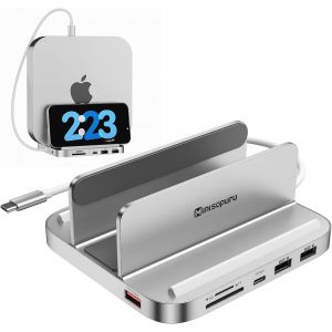 Upgrade Mac Mini Dock Support 10Gbps Usb C/A,Tf& Sd Card,Audio Jack,Mac Mini Hub & Stand Avec M.2 Nvme Ssd (Not Included),Pour Mac Mini M2/M2 Pro/M1(Not For Mac Mini M4) - Neuf