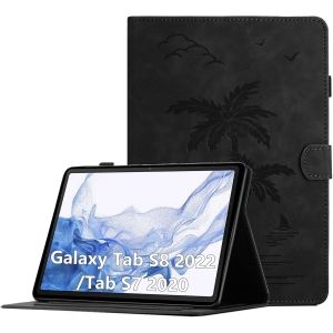 Coque Pour Samsung Galaxy Tab S8 2022/ S7 2020 11 Pouces Housse De Protection Multi-Angles &Eacute;tui En Cuir Pu Avec Fente Pour Carte, Auto R&eacute;veil/Sommeil, Noir - Neuf
