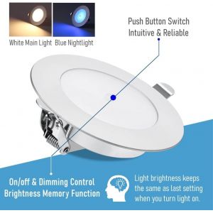 4 X Spot Encastrable 12V Led Camping-Car Extra Plat Dimmable Ip64 &Eacute;clairage Plafond Encastr&eacute; Avec Gradateur Marche/Arr&ecirc;t Pour Bateau Van Cuisine Aluminium Complet Argent Satin&eacute; 4000K - Neuf