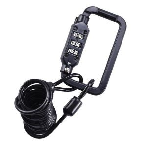 Cadenas Antivol À 3 Chiffres Pour Casque Avec Câble En Acier Robuste Pour Vélos, Motos Et Bagages - Design Compact Et Portable Noir - Neuf